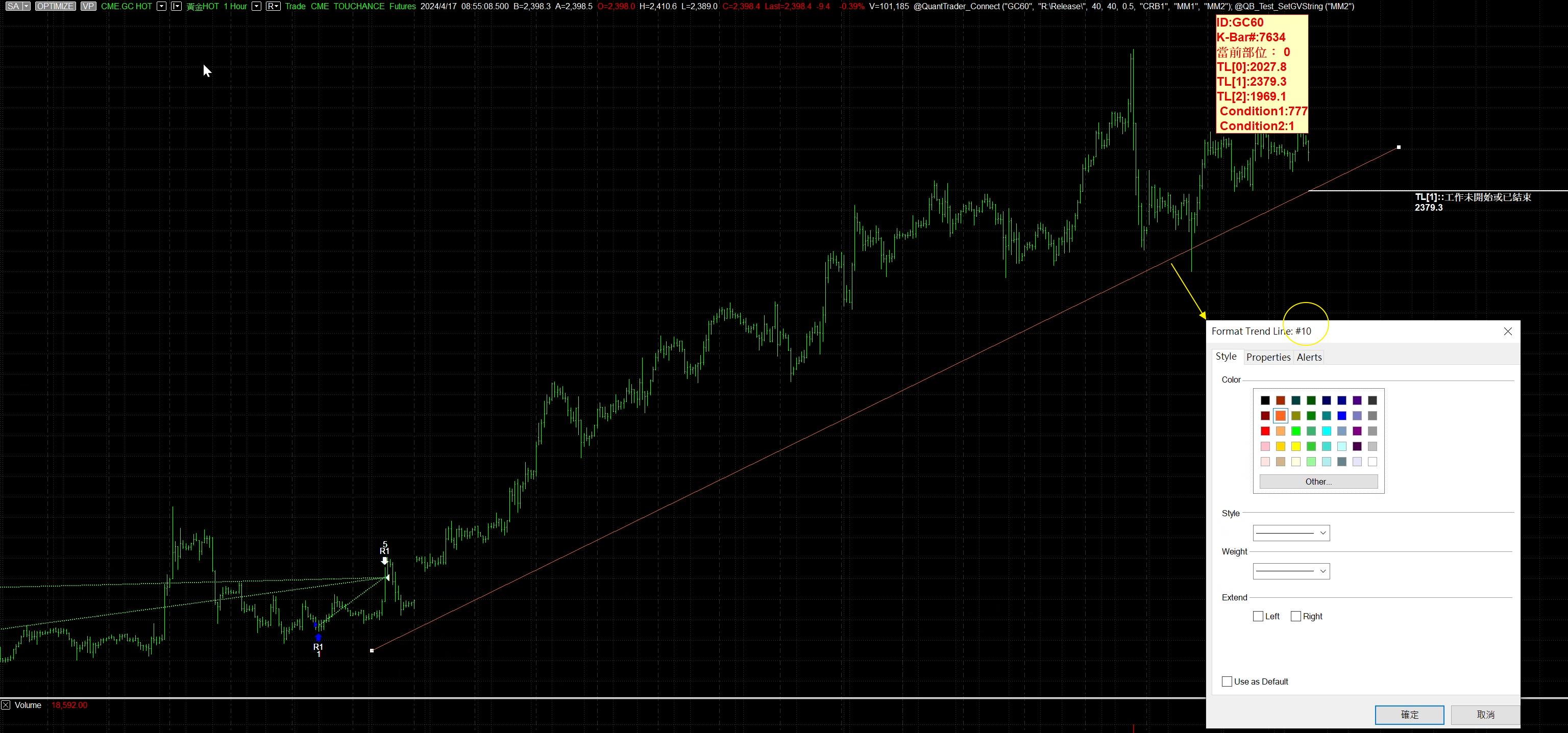取得趨勢線編號
